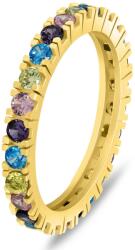 Brilio Silver Játékos aranyozott gyűrű színes cirkónium kövekkel RI116YRBW 56 mm