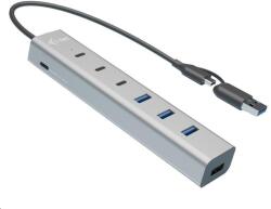 i-tec USB-C/USB-A töltő fém HUB 7 portos (3x USB-C, 4x USB-A) (CAHUBMETAL7)