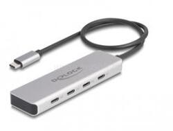 Delock USB 10 Gbps USB Type-C hub 4 x USB Type-C anya csatlakozóval és 35 cm hosszú csatlakozó kábellel (DL64231) (DL64231)