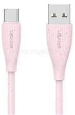 USAMS GREEN SERIES adatkábel USB - Type-C, 100cm, RÓZSASZÍN (SJ714USB04) (SJ714USB04)
