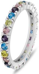 Brilio Silver Játékos ezüst gyűrű színes cirkónium kövekkel RI116WRBW 56 mm