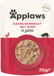 Applaws 32x70g Applaws aszpikban, csirke&marha, tasakban gazdaságos csomag nedves macskatáp