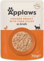 Applaws 24x70 Applaws tasakos csirke & tonhal húslében gazdaságos csomag, nedves eledel macskáknak