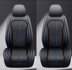 Autolife 11 részes Prémium minőségű Műbőr üléshuzat szett - Légzsákos - Osztható - Fekete/Kék színben (02140) - olaj