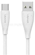 USAMS GREEN SERIES adatkábel (USB - Type-C, 18W, 3A, gyorstöltő, 100cm) FEHÉR (SJ714USB02) (SJ714USB02)