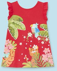 Mayoral Mayoral, Ujjatlan ruha grafikus nyomattal, piros, zöld, narancs, 68 CM (1931-034-6M)