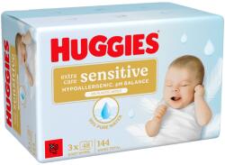 Huggies Sensitive nedves törlőkendők, ZERO műanyag, 48 x 3 (2437311)