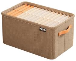Flippy tárolódoboz, ruháknak, holmiknak, textilből, fém kerettel, oldalsó fogantyúkkal, téglalap alakú, 42 x 28 x 25 cm, űrtartalom 29 l, khaki (134345)