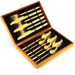 TRENDY S TRENDY'S rozsdamentes acél evőeszköz készlet, 12 részes, arany (TCM-26G)