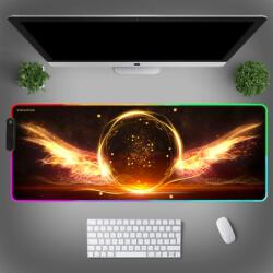 VisionHub Nagy XXL RGB Professzionális gaming egérpad VisionHub, LED fények, puha felület, gumírozott csúszásgátló alap, többféle világítási mód, állítható fényerő, 900x400x4 mm, Szárnyak (V-0014)