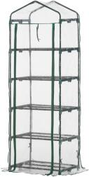 Outsunny Mini üvegház a kertbe, Outsunny, acél/PVC, 5 polc, 69 x 49 x 193 cm, zöld (845-383V01)
