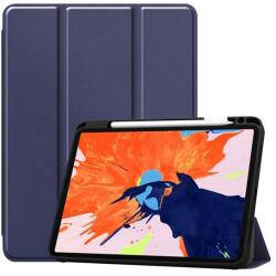 Gigapack tabletvédő álló, bőr hatású, aktív flip, oldalra nyíló, trifold, asztali tartó, ceruza tartó, sötétkék, kompatibilis: Apple IPAD Air 13, 2025, / IPAD Air 13, 2024, / IPAD Pro 12.9, 2021 (GP-102876)