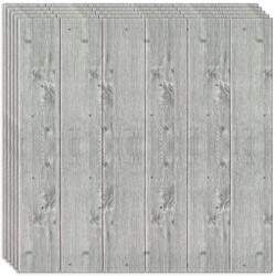HOZRO 10 db-os HOZRO öntapadós 3D tapéta készlet, fa panel utánzat modell, 4, 9 négyzetméter területet fed le, modern dizájn, nagyon könnyen felszerelhető, hamuszürke fa panelek (TAPET24-10BUC)