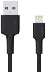  Töltő adatkábel, Aukey, Lightning to USB, Nylon, 2m, Fekete
