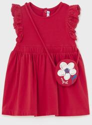 Mayoral Mayoral, Bővülő fazonú ruha és keresztpántos táska, Sötétpiros, 80 CM (1919-086-12M)