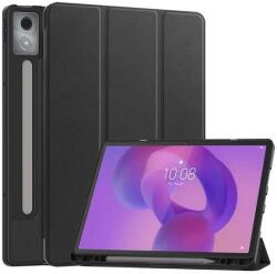 Gigapack tabletvédő álló, bőr hatású, aktív flip, oldalra nyíló, trifold, asztali tartó, ceruza tartó, fekete, kompatibilis: Lenovo Idea Tab Pro, TB373FU, WIFI