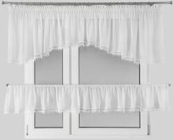 Eurofirany Dagmara4 2 részes vitrázs függöny csipkével Fehér 400x65 cm - 400x35 cm (HS336032)