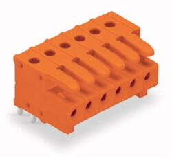 Wago THT csatlakozóaljzat0.9 x 0.9 mm solder pin döntött, narancssárga (734-564) (734-564)