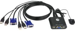 ATEN CS22U-A7 KVM switch, 3 D-sub port, 6 USB port (CS22U-A7)