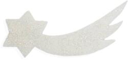 LAALU karácsonyi dekoráció - habszivacs, üstökös csillámokkal, 30 x 12 cm, fehér (LAU-2185)
