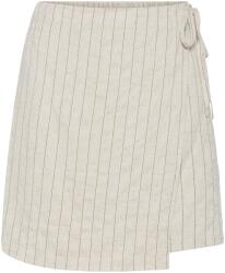 Pieces szoknya, PIECES-17151891 modell, nyírfekete, 70% viszkóz, 30% len, bézs, XS INTL (0000304915468_XS)