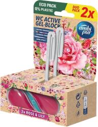 Ambi Pur Ambipur aktív wc gél blokk 2x45g rose & lily