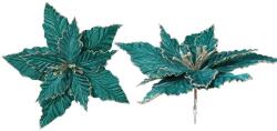 LAALU karácsonyi dekoráció - virág, zöld arany szegéllyel, 30 cm (LAU-6089)