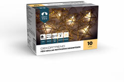 DekorTrend Fém csillag motívumos dekorfüzér, 10 led, elemes (KDE_110) - dekortrend