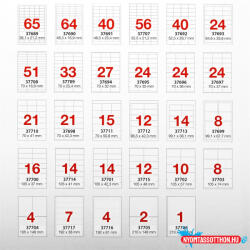 A-Series Etikett címke, 70x50, 8mm, 100 lap, 15 címke/lap A-Series (37711) - nyomtassotthon