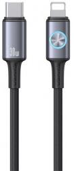 USAMS huan adatkábel, type-c - lightning, 30w, pd gyorstöltő, 120cm, sötétszürke