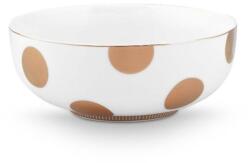 Pip Studio 2 tálkás készlet, porcelánból, Pip Studio, Dot Delight Fehér-Arany, 15 cm, Dot Delight kollekció (GDPIP51003328)