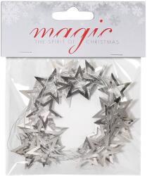 LAALU karácsonyi dekoráció - lánc, ezüst, csillagokkal, 2 m (LAU-1870)