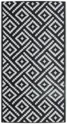 vidaXL fekete-fehér PP kültéri szőnyeg 80 x 150 cm 0.45 kg (368571)