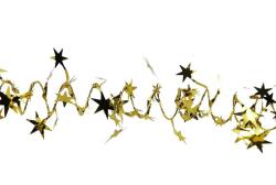 LAALU karácsonyi dekoráció - spirál lánc csillagokkal, arany, 2 m (LAU-2130)