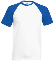 Fruit of the Loom Uniszex póló Rövid ujjú Fruit of the Loom Baseball T - S, Fehér/Királykék