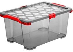 Rotho Evo total műanyag tároló doboz, 65 L - antracit/piros (1008790000)
