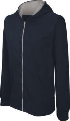 Kariban Gyerek kapucnis pulóver Kariban KA486 Kids' Full Zip Hooded Sweatshirt -10/12, Navy/Fine Grey