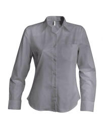 Kariban Női blúz Kariban KA534 Ladies' Long-Sleeved Oxford Shirt -XL, Oxford Silver