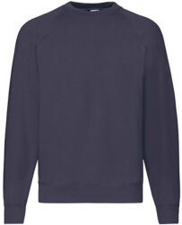 Fruit of the Loom Uniszex Pulóver Hosszú ujjú Fruit of the Loom Sweatshirt Raglan - 2XL, Mély sötétkék (navy)