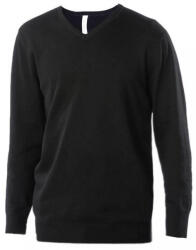 Kariban Férfi pulóver Kariban KA965 Men’S v-neck Jumper -XL, Black
