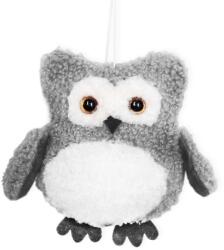 LAALU Karácsonyi dísz - textil bagoly, szürke, 10 × 11 cm (LAU-6130)