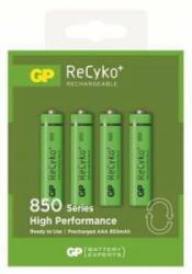 GP Batteries Recyko+ 850mAh Ni-Mh AAA mikro akku (4db) bliszteres (GP85AAAHC-RCK-PGB4-NEW) (GP85AAAHC-RCK-PGB4-NEW) - aqua