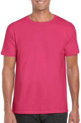 Gildan Férfi póló Rövid ujjú Gildan Softstyle Ring Spun T-Shirt - XL, Heliconia (sötét rózsaszín)