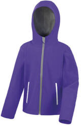 Result Gyerek Kabát Kapucnis Hosszú ujjú Result Kids TX Performance Hooded Softshell Jacket -XXL (13-14), Lila/Szürke