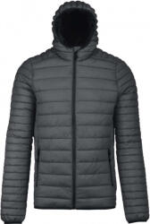 Kariban Férfi kabát Kariban KA6110 Men'S Lightweight Hooded padded Jacket -4XL, Marl Dark Grey