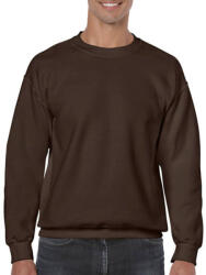 Gildan Uniszex Pulóver Hosszú ujjú Gildan Heavy Blend Adult Crewneck Sweat - XL, Sötét csokoládébarna