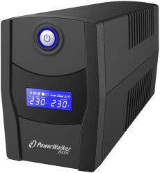 PowerWalker akkumulátor 600VA / 360 W-os interaktív UPS, LCD kijelző, 2xSchuko kimenet, 12V / 7Ah (10121072)