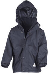 Result Gyerek Kabát Kapucnis Hosszú ujjú Result Junior Reversible Stormproof Jacket -M (7-8), Sötétkék (navy)
