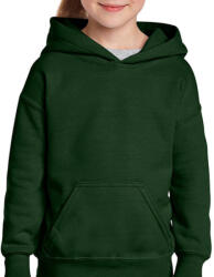 Gildan Gyerek Pulóver Kapucnis Hosszú ujjú Gildan Heavy Blend Youth Hooded Sweat - S (116/128), Sötétzöld