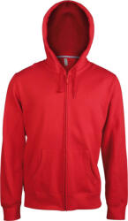 Kariban Uniszex kapucnis pulóver Kariban KA454 Men'S Full Zip Hooded Sweatshirt -L, Red